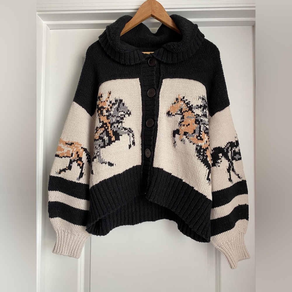 Anthropologie Pilcro Horse Graphic Cardigan Sweater - NWT - Picture 6 of 7